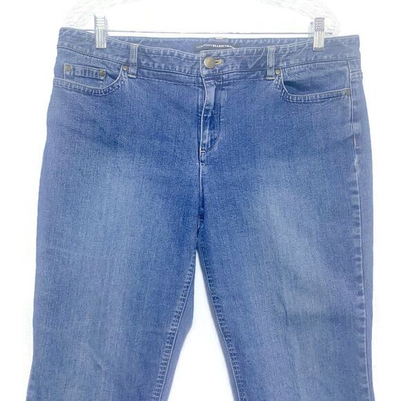 Ellen Tracy Bootcut Blue Jeans Women's Size 14 With Embellished Pockets - Picture 4 of 7